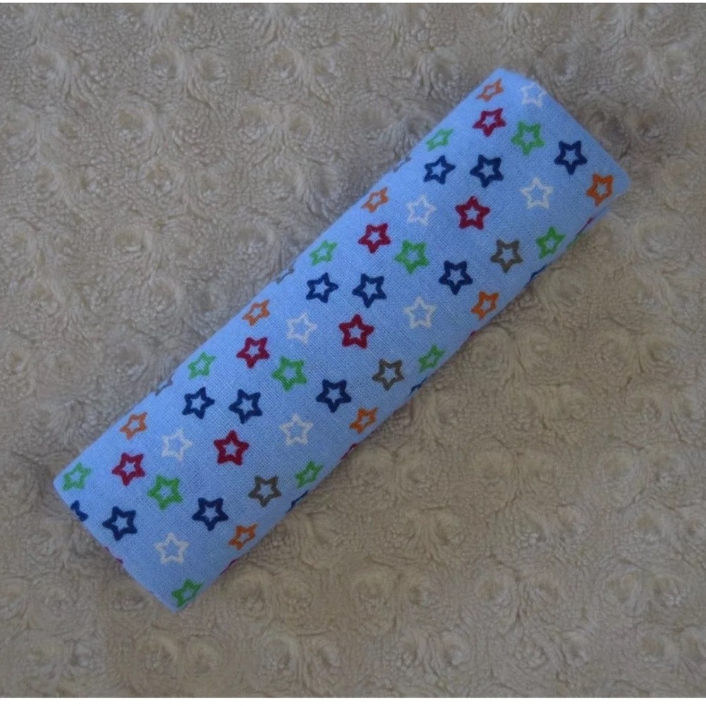 Swiggles Star Baby Blanket Flannel Receiving Blue Red White Orange Green Brown